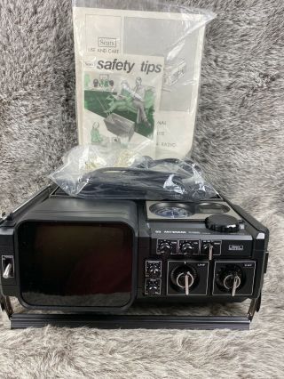 Vtg Sears Portable Go Anywhere Tv Am/fm Radio Model 564 All