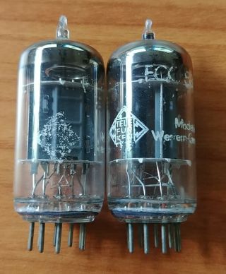 Two 12ax7 Ecc83 Telefunken Audio Receiver Guitar Vacuum Tubes