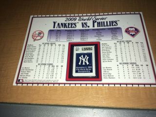 2009 York Yankees Vs.  Phillies World Series Commemorative Stamp On Card