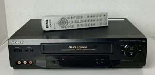 Sony Slv - N51 Hi - Fi 4 - Head Stereo Vcr Vhs Player - - With Remote