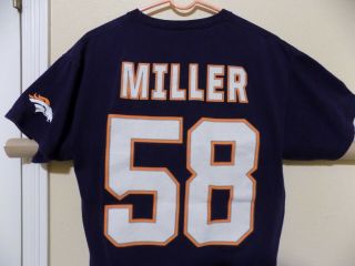 Von Miller Denver Broncos Jersey/t - Shirt (medium Adult) 2 - Sided/ Good Cond.