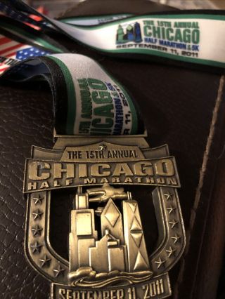 Half - Marathon Medal.  Chicago September 11,  2011.  “Let Us Not Forget.  ” 3