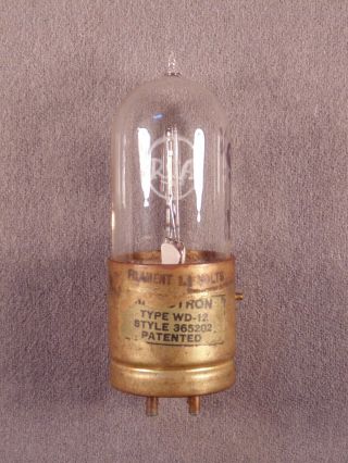 1 Wd - 12 Radiotron Brass Base Tipped Antique Radio Amp Vacuum Tube Good Filament