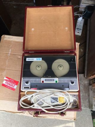 Edison Envoy Model 3 Portable Tape Recorder Reel To Reel