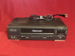 Emerson Ewv601 Hi - Fi Stereo 19 Micron 4 Head Vhs Vcr Player/recorder -