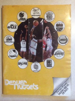 Vintage 1980 - 1981 Nba Official Souvenir Program Denver Nuggets Denver Colo.