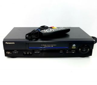 Panasonic Omnivision Vcr 4 - Head Hifi Stereo Vhs Player Pv - V4601 - Cable & Remote