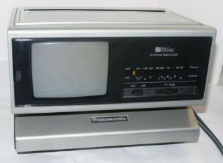 1982 Space Age Panasonic Am/fm Digital Clock Radio With B&w Tv Bisider
