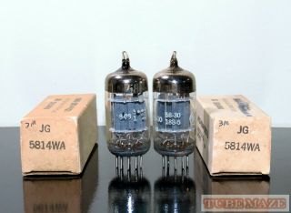 Matched Pair GE NOS/NIB JG - 5814WA/12au7/ECC82 Triple Mica tubes - 1958 2