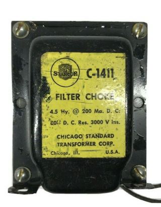 Nos/nib Stancor C - 1411 Filter Choke Audio Transformer 80 Ohm 3 Kv