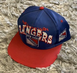 Vintage Vtg 90s Ny York Rangers Snapback Hat Cap Nhl Sports