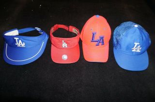 Vtg Los Angeles Dodgers Snapback Mesh Hat Trucker And Visor,  Mlb And 2 La Hats