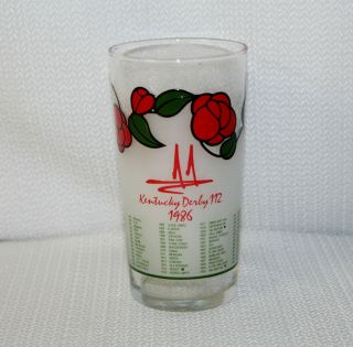 Vintage 1986 Kentucky Derby Churchill Downs Frosted Julep Glass By Libbey
