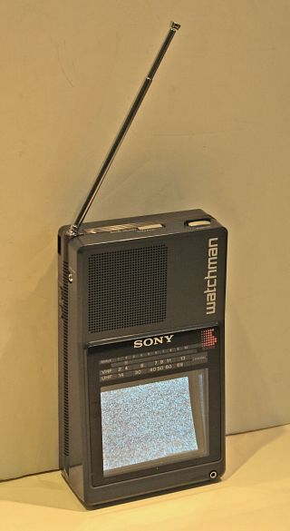 Vintage 1987 Sony Fd - 42a Watchman Coat Pocket Television Tv - - Near