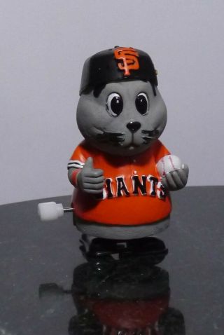 Sf Giants Lou Seal Wind Up Figurine 3.  5 " H Baseball Decorative (no Box)