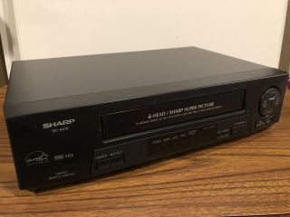 Sharp Vc - A410u Vcr 4 Head Hifi Vhs Video Cassette Recorder Player -