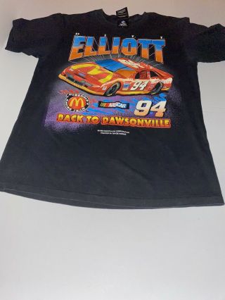 Vintage 1995 Bill Elliott Size Large Mcdonalds 94 Ford Thunderbird Black T - Shirt