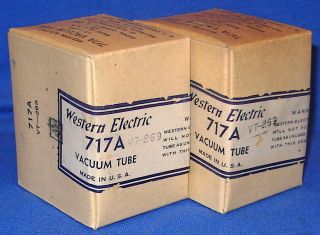 Nos Nib Pair Western Electric 717a Vacuum Tubes Made By Raytheon