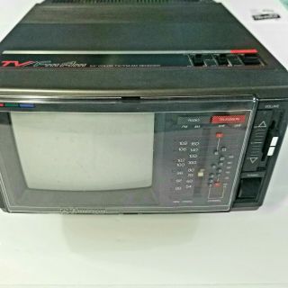 1988 Vintage Emerson Portable 5.  5 " Color Tv Am/fm Radio Ac/dc W/cord Pc6