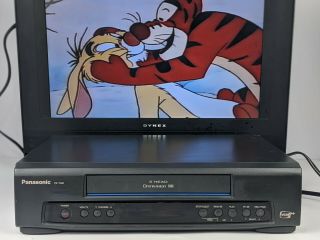 Panasonic Pv - 7401 Vcr Plus, .  4 Head.  Omnivision Vhs And Great