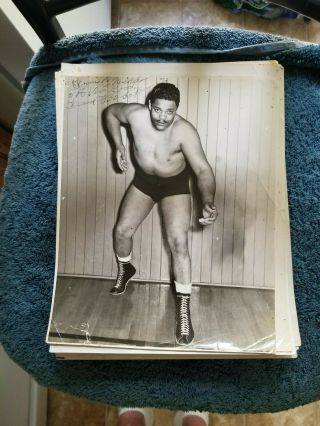 Vintage Signed Wrestling Unidentified Photo Bobo Brazil Estate Grobee1957