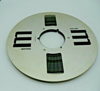 Vintage Maxell 150 10.  5 " 1/4 " Audio Tape Metal Reel Aluminum Take Up W/ Tape