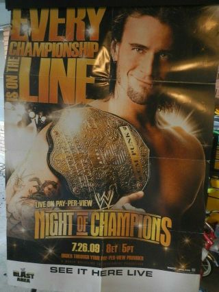 Ppv Wwe Official Poster Night Of Champions 27 X 39 2009 Wwf 12