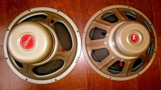 2 - 15 Inch Red Label Vintage Lafayette 15 " Bass Speakers 1950s - 60s Sound Great