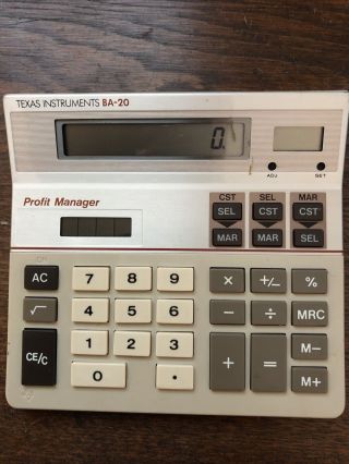 Texas Instruments Ba - 20 Profit Manager Vintage Calculator
