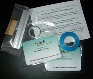 Reel To Reel Tape Splicing Kit For 1/4 Tape For Rmgi,  Rtm,  Maxell Tape
