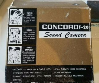 Concord Electronics Sound Camera F - 20 Reel Tape Player Recorder