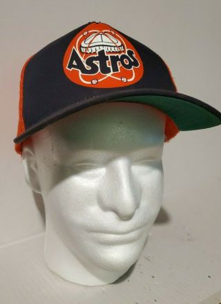 Rare Houston Astros Hat Mlb Sbapback Vintage American Needle Adj Cap 2 Tone