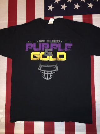 Minnesota Football " We Bleed Purple And Gold - Minnesota Vikings T - Shirt Large