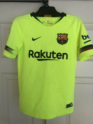 2018 - 19 Nike Breathe Fc Barcelona Youth Away Soccer Jersey Small.  (age 6 - 8)