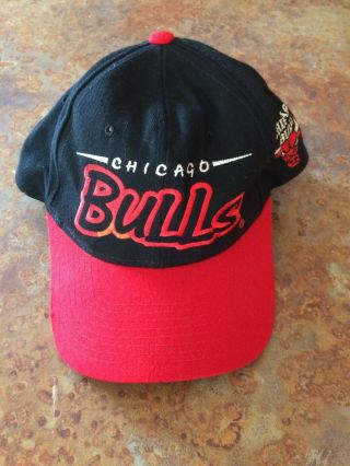 Black Vintage Chicago Bulls Nba Snapback Hat Cap Logo Starter The Natural