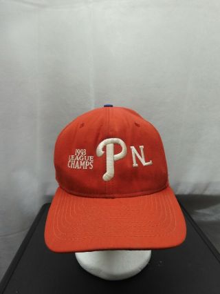 Vintage 1993 Philadelphia Phillies Nl Champions Snapback Hat Era Mlb M/l