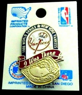 1996 - World Series Ny Yankees - I Was There Pin - 1.  75 " X 1.  25 "
