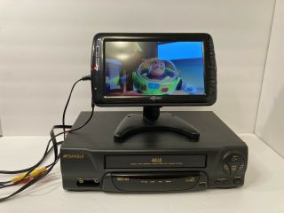 Sansui Vcr4510e Vcr Video Cassette Recorder 4 Head Hifi Vhs Player With Remote.