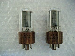 Matched Pair Rca Jan 6v6gty Brown Based - Smoked Glass Pentodes 539c Nos