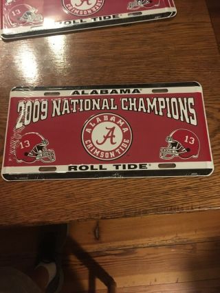 2009 Alabama Football National Champions License Plate Tag Nip