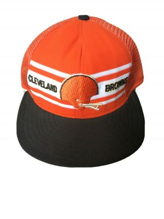 Vintage Cleveland Browns Ajd Snapback Hat Cap Mesh Collectible