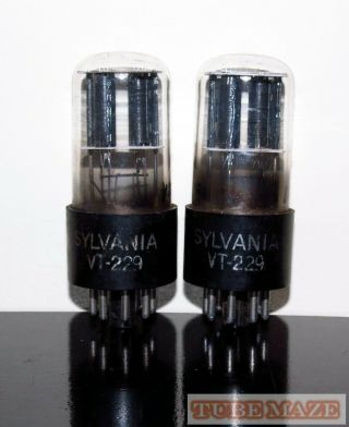 Rare Matched Pair Sylvania 6sl7/vt - 299 Black Plates Tubes - Test Nos