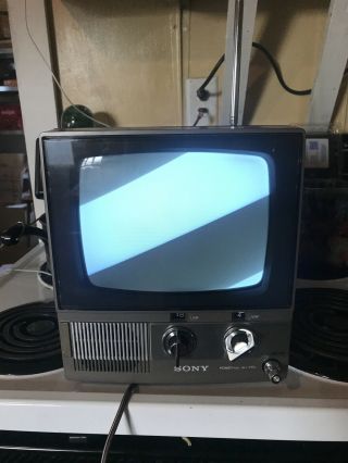 Sony Black And White Television Model Tv - 970 May 1977 Portable Transistor Gaming