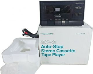 Vintage Realistic Auto - Stop Stereo Cassette Tape Player Scp - 31 Cat.  14 - 647