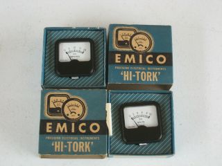Emico Hi Tork Electric Meters Dc Volts Rf 2c 2337 & Rf 2c 2204 Dc Amperes Mib