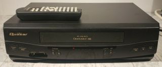 Quasar Vhq - 41m 4 - Head Vhs Vcr Video Cassette Recorder Player W/ Remote Control