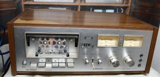 Pioneer Ct - F7272 Cassette Deck With Wood Case.  Classic Silver Face Unit