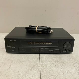 Sharp Vc - H810 Vhs 4 Head Vcr Video Cassette Recorder Player Av Cables - No Remote