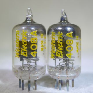 NOS/NIB Matched Pair Western Electric 408A Square Getter Mil - Spec 1963 2