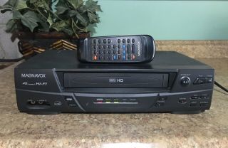 Phillips Magnavox 4 Head Hifi Stereo Vcr Vhs Video Player Recorder With Remote